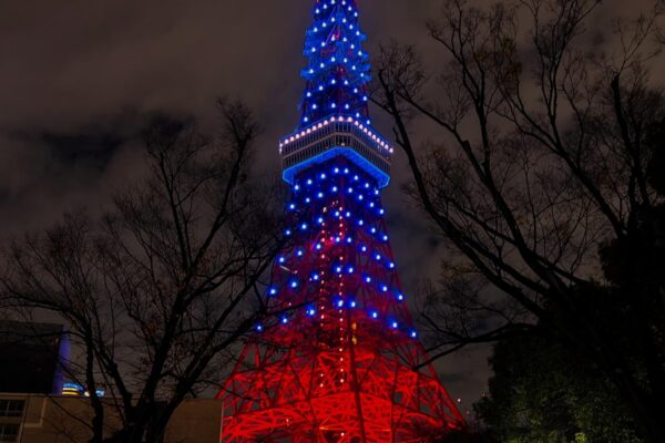 Tokyo Tower bei Nacht.